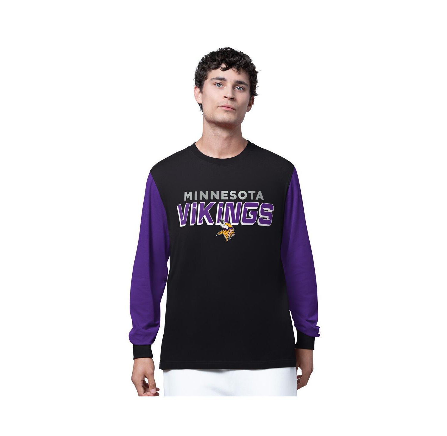Men's Black Minnesota Vikings Thursday Night Gridiron Long Sleeve T-Shirt