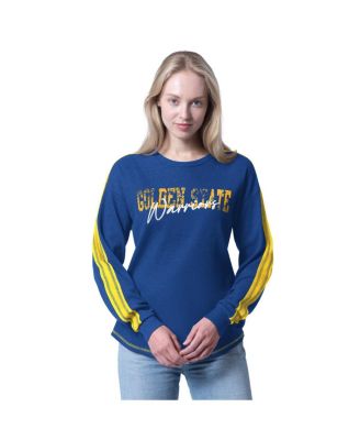 Women's Royal Golden State Warriors Advantage Tri-Blend Long Sleeve T-Shirt