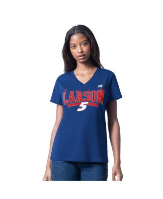 G-III 4Her by Carl Banks - Women's Royal Kyle Larson Cheer Dance V-Neck T-Shirt