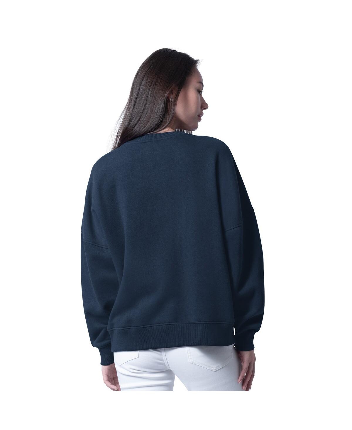 G-iii 4her By Carl Banks Women's College Navy Seattle Seahawks Oversized Feud Sweatshirt In Blue