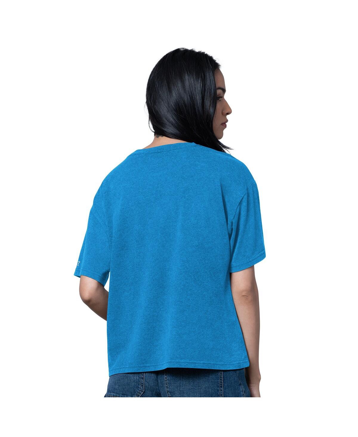 Starter Women's Heather Powder Blue Los Angeles Chargers Oversized Hall Of Fame T-shirt In Blue