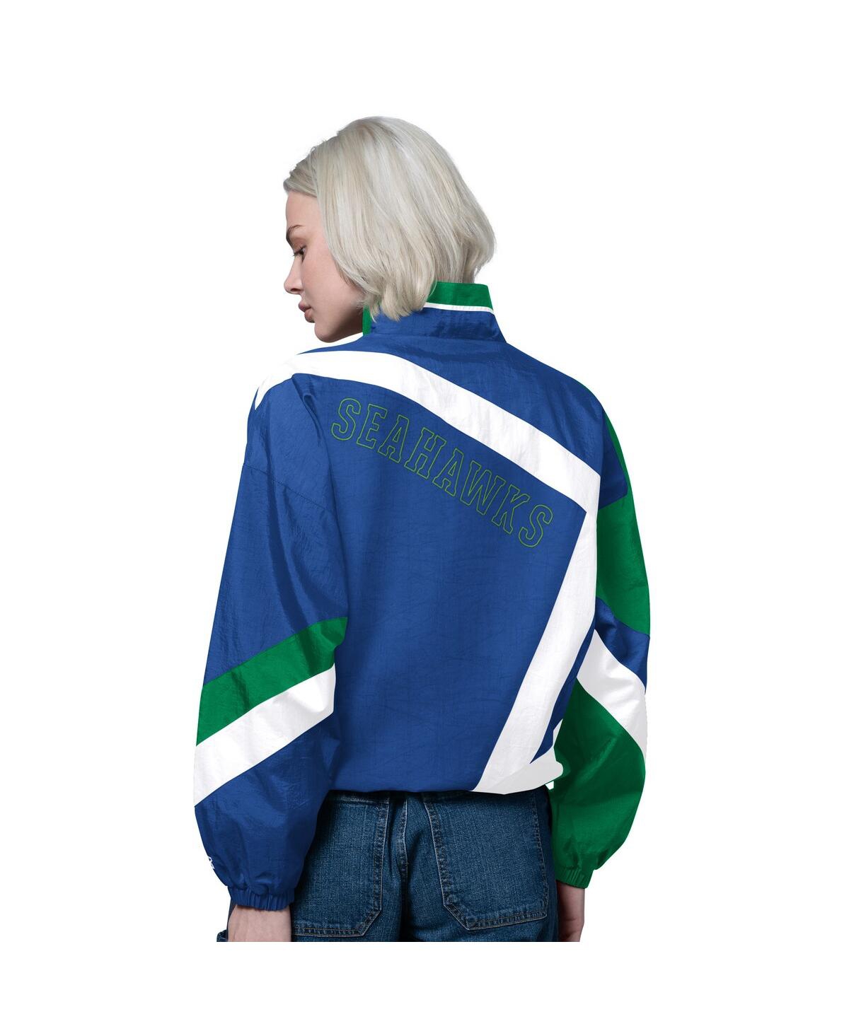 Starter Women's Royal/green Seattle Seahawks 1st Quarter Full-zip Windbreaker Jacket In Multi