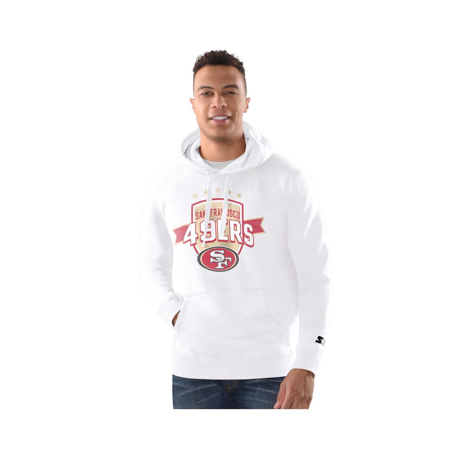 Men's White San Francisco 49ers Pullover Hoodie