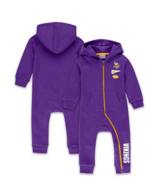 WEAR by Erin Andrews - Baby Boys and Girls Newborn Purple Minnesota Vikings Hooded Fleece Coverall
