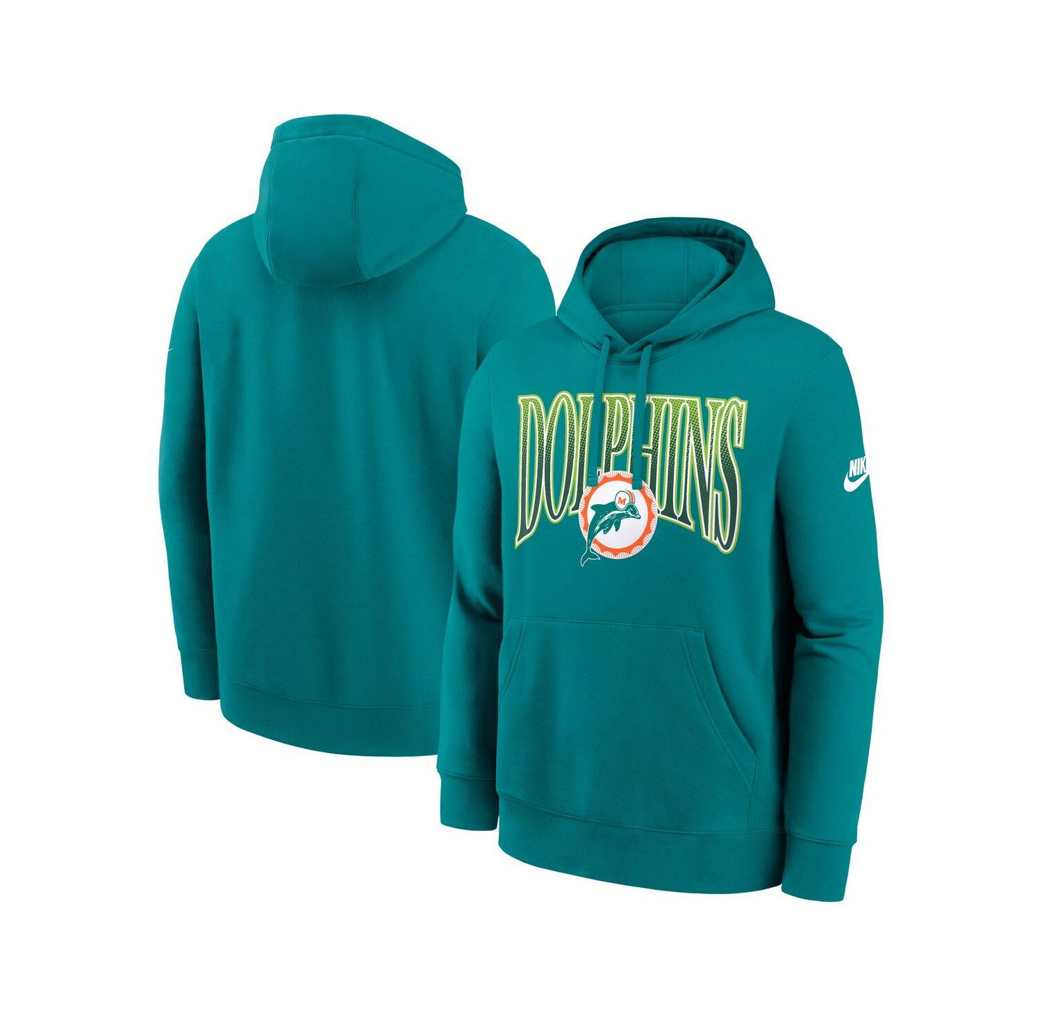 Men's Aqua Miami Dolphins Full Blitz Club Fleece Pullover Hoodie