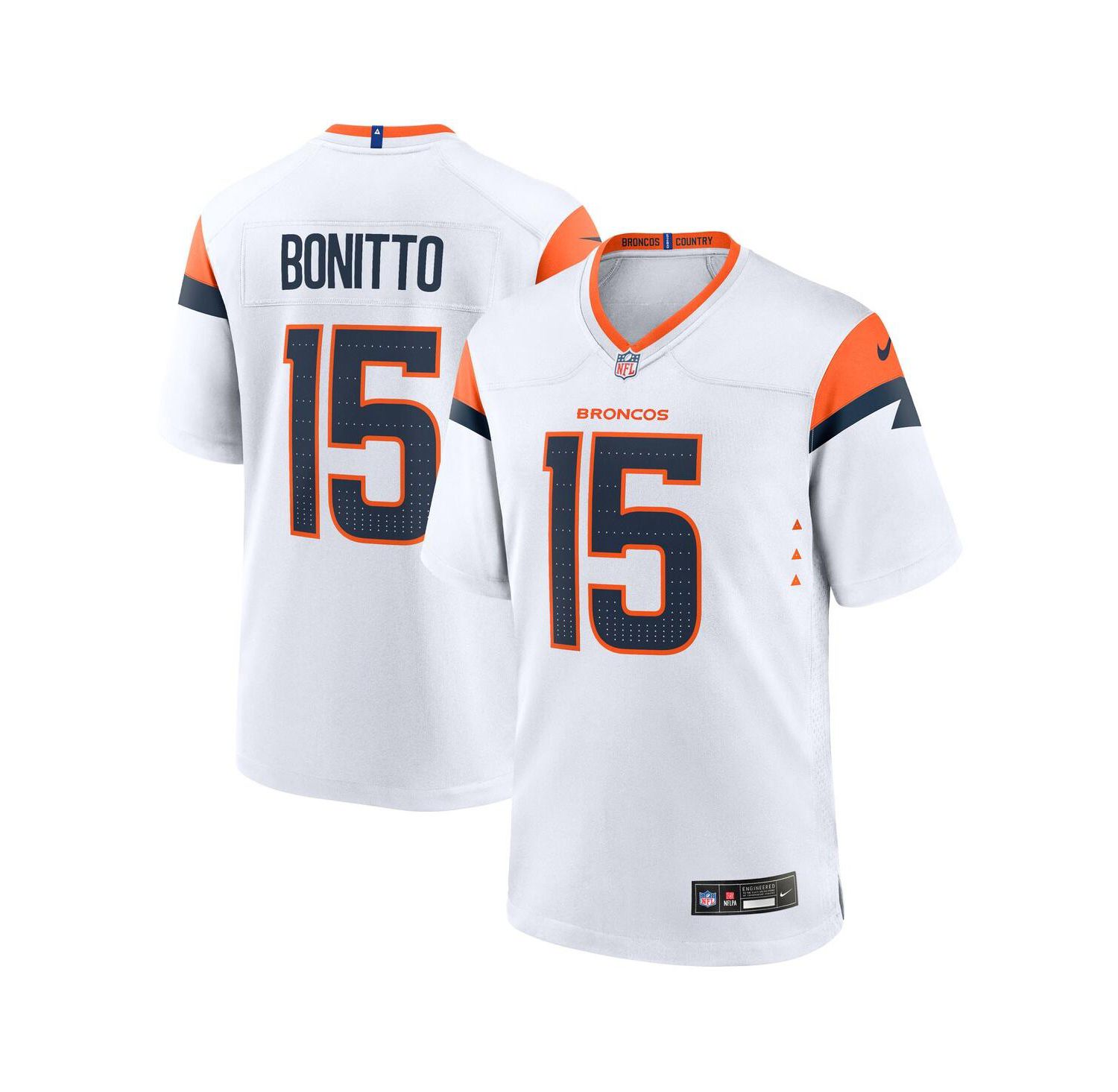 Men's Nik Bonitto White Denver Broncos Game Jersey