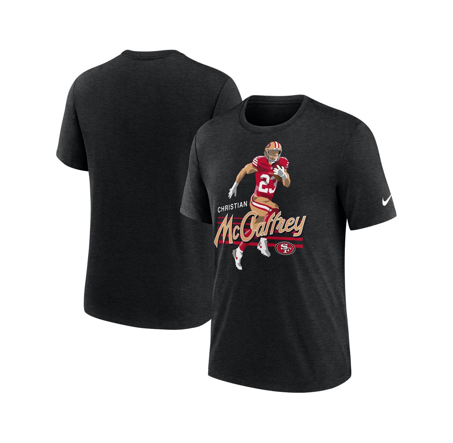 Men's Christian McCaffrey Heather Black San Francisco 49ers Player Graphic T-Shirt