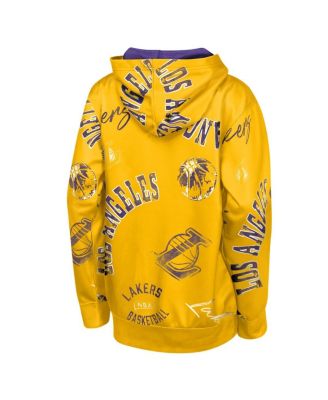 Big Boys and Girls Gold Los Angeles Lakers Moving Violation Hoodie