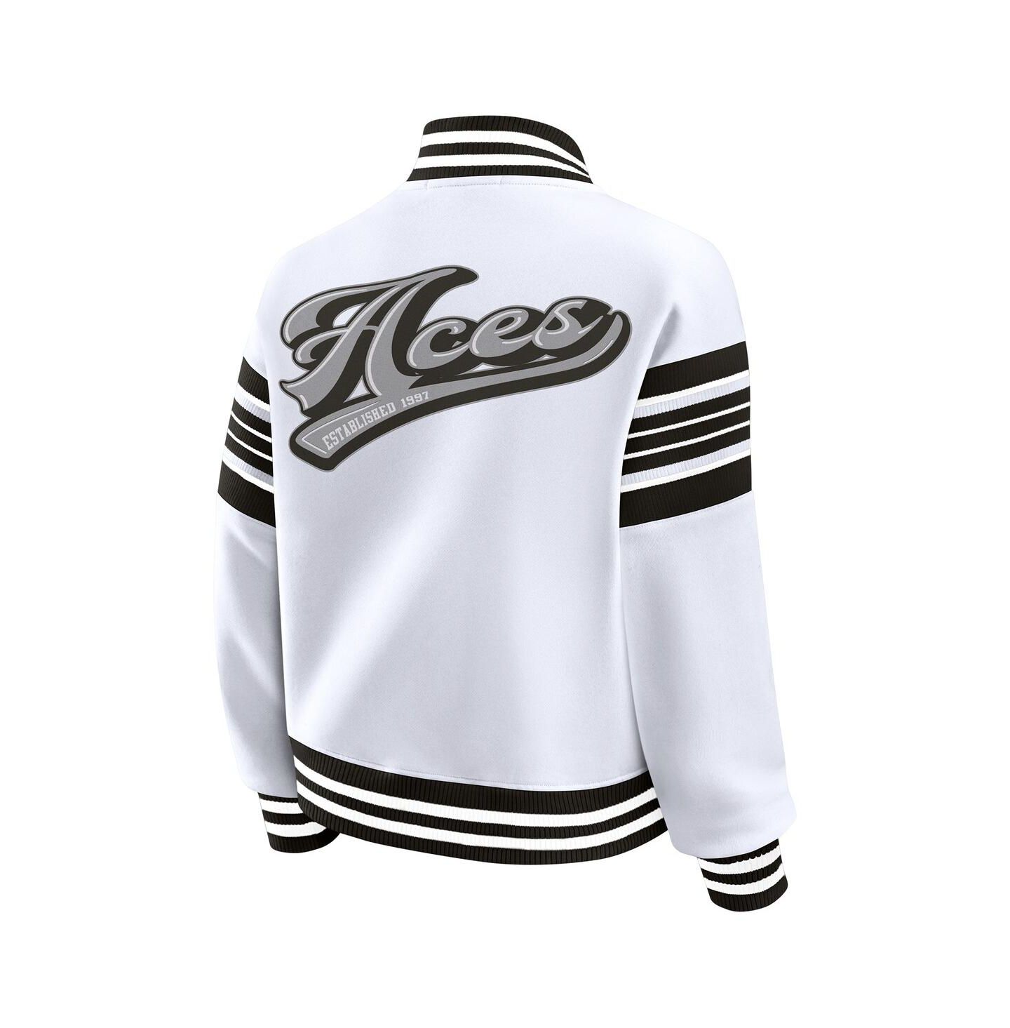 Женская куртка WEAR by Erin Andrews White/Black Las Vegas Aces Plus Size Full-Snap Fleece Sweatshirt — фото 3