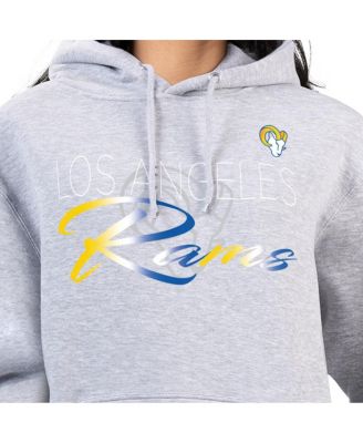Women's Gray Los Angeles Rams Shadow Logo Fleece Pullover Hoodie
