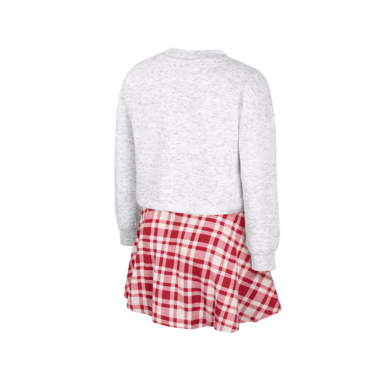 Big Girls 2-Piece Gray Arkansas Razorbacks Marceline Plaid Skirt and Top Set