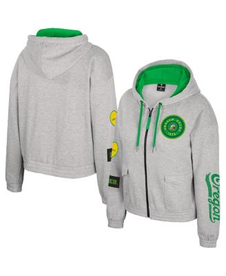 Colosseum - Women's Gray Oregon Ducks Alfie Full-Zip Hoodie Jacket