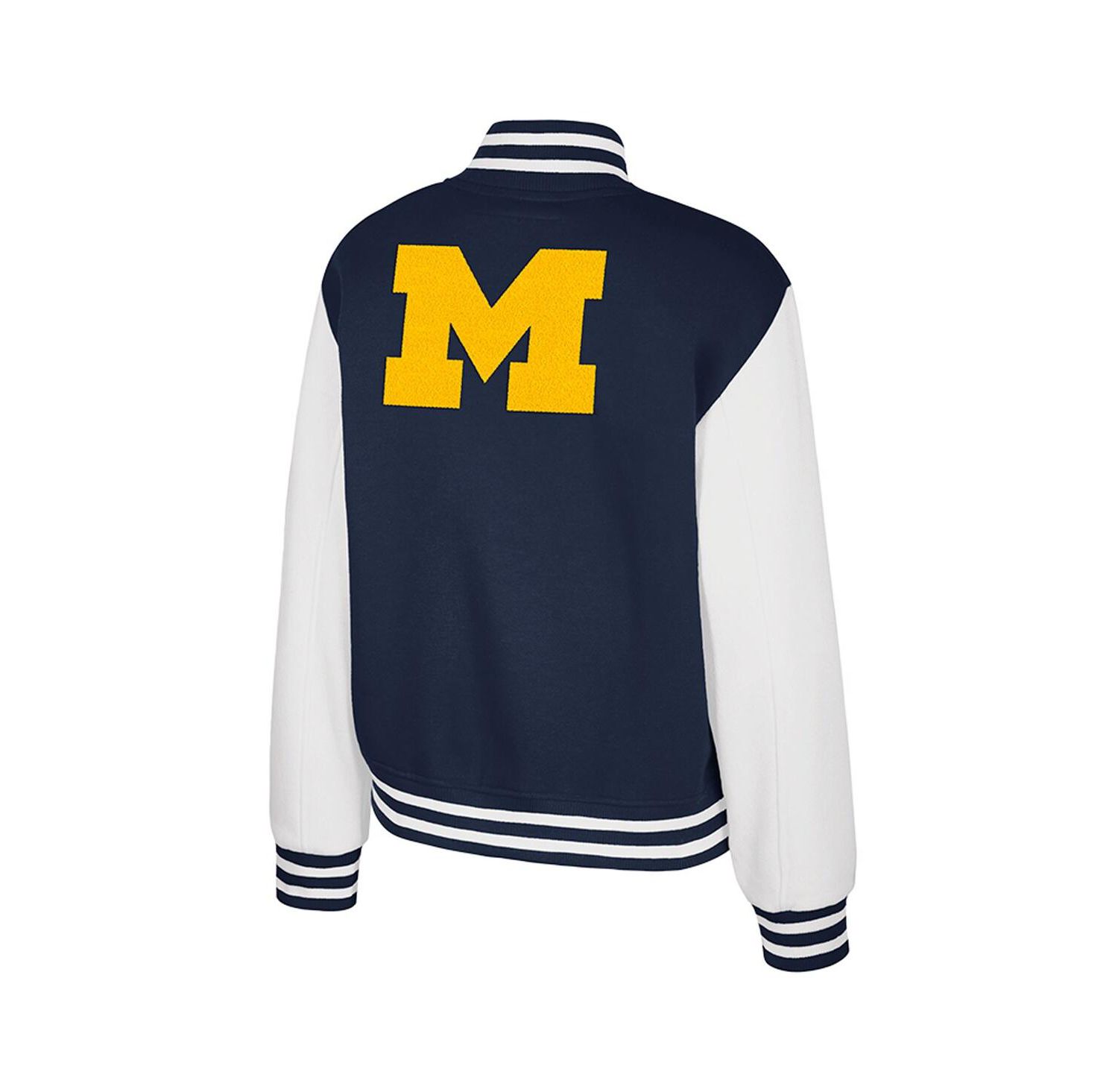 Women's Navy Michigan Wolverines French Baguette Full Snap Fleece Jacket
