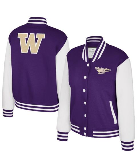 Женские куртки Colosseum Women's Purple Washington Huskies French Baguette Full Snap Fleece Jacket