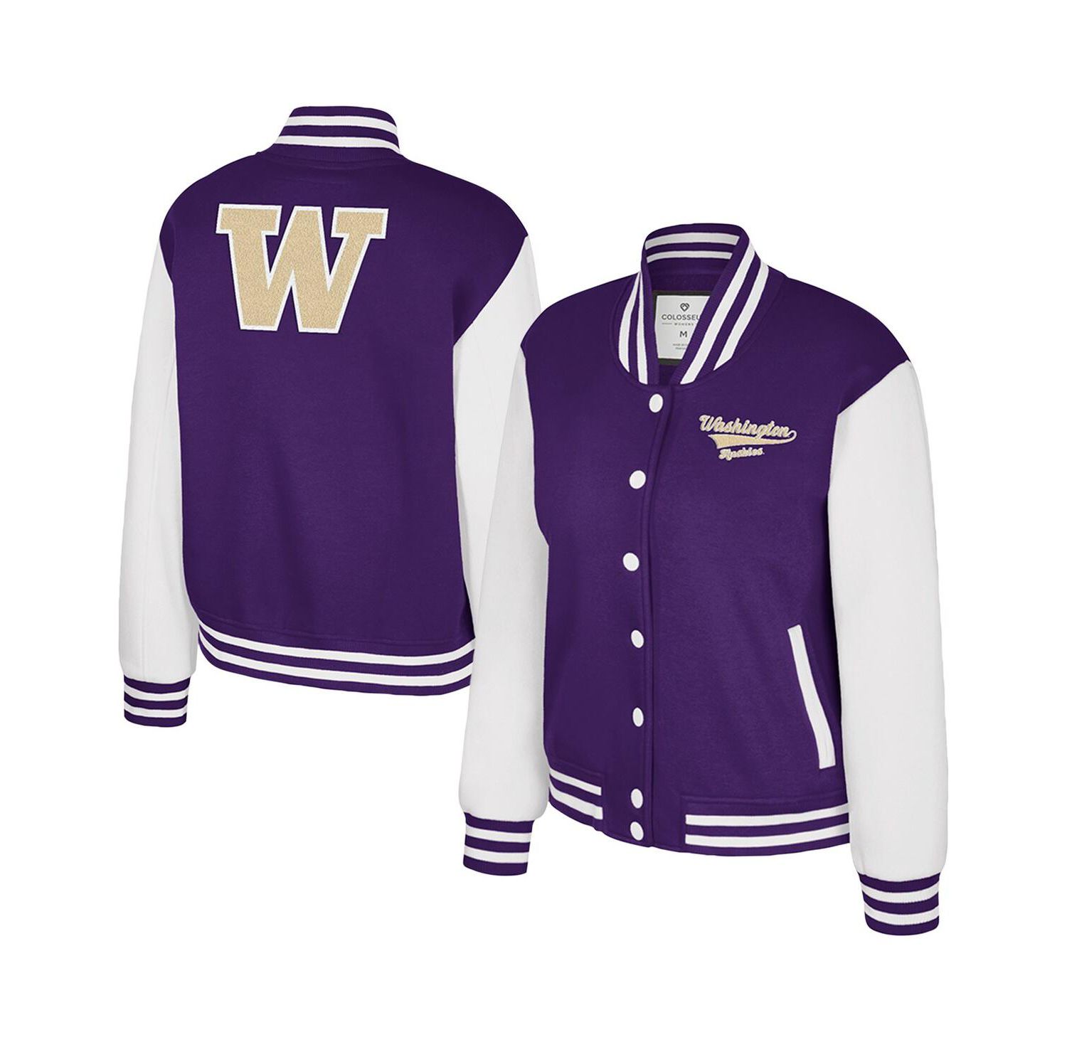 Women's Purple Washington Huskies French Baguette Full Snap Fleece Jacket