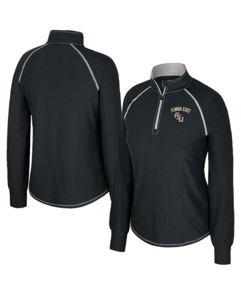 Женский топ Colosseum Black Florida State Seminoles Bikram Raglan Quarter-Zip