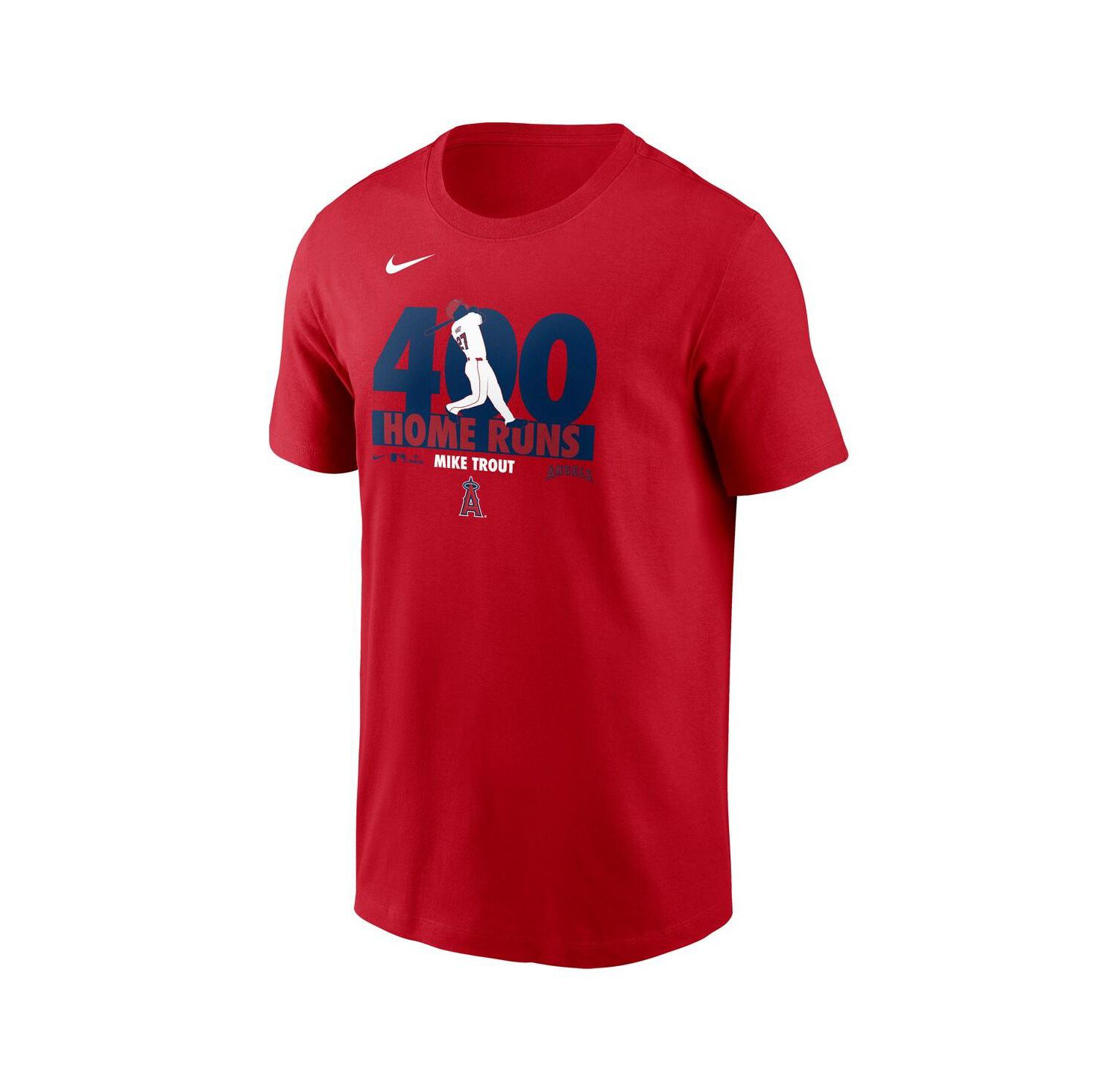 Men's Mike Trout Red Los Angeles Angels 400 Career Home Runs T-Shirt