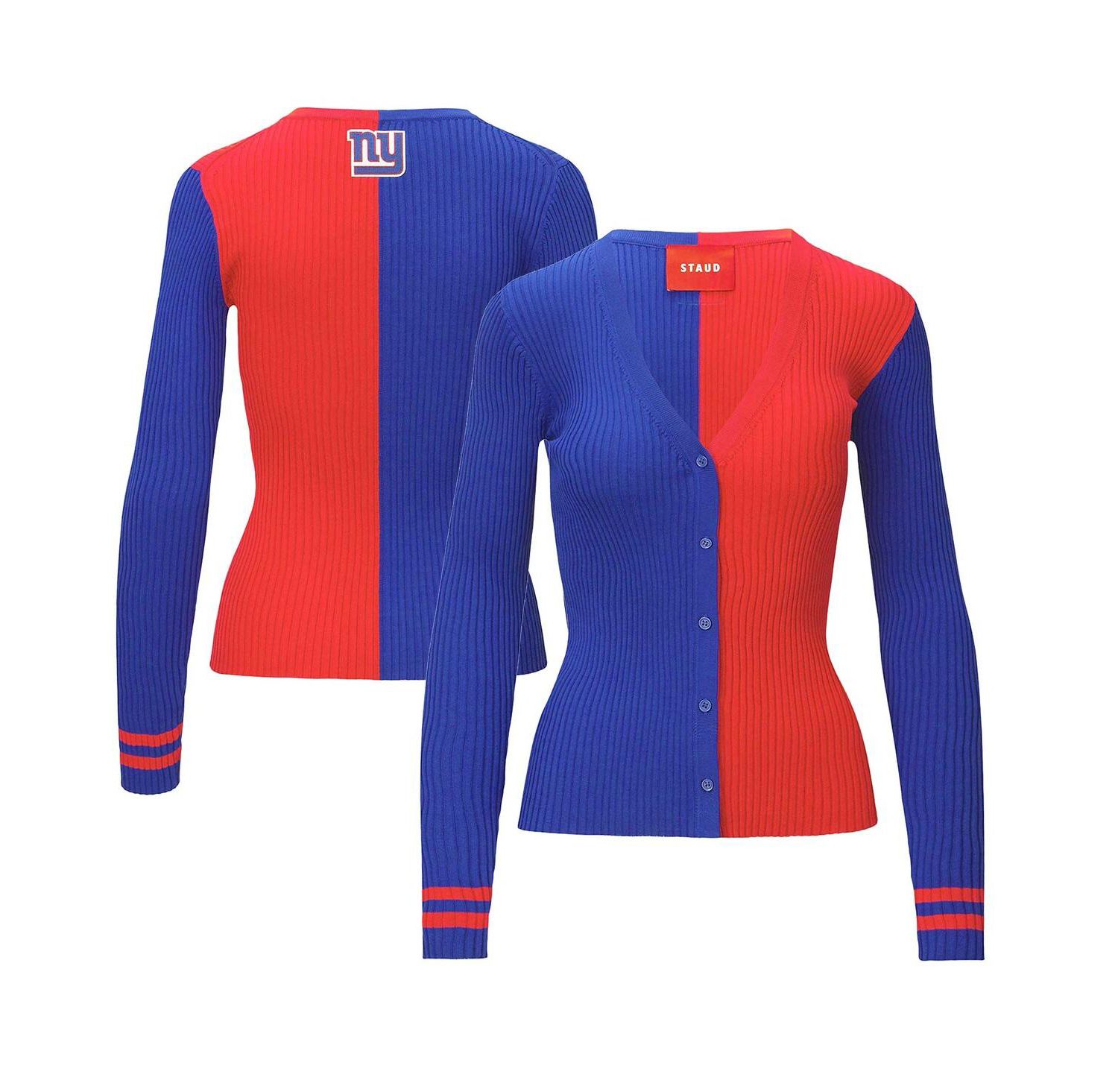 Women's Royal/Red New York Giants Cargo Sweater
