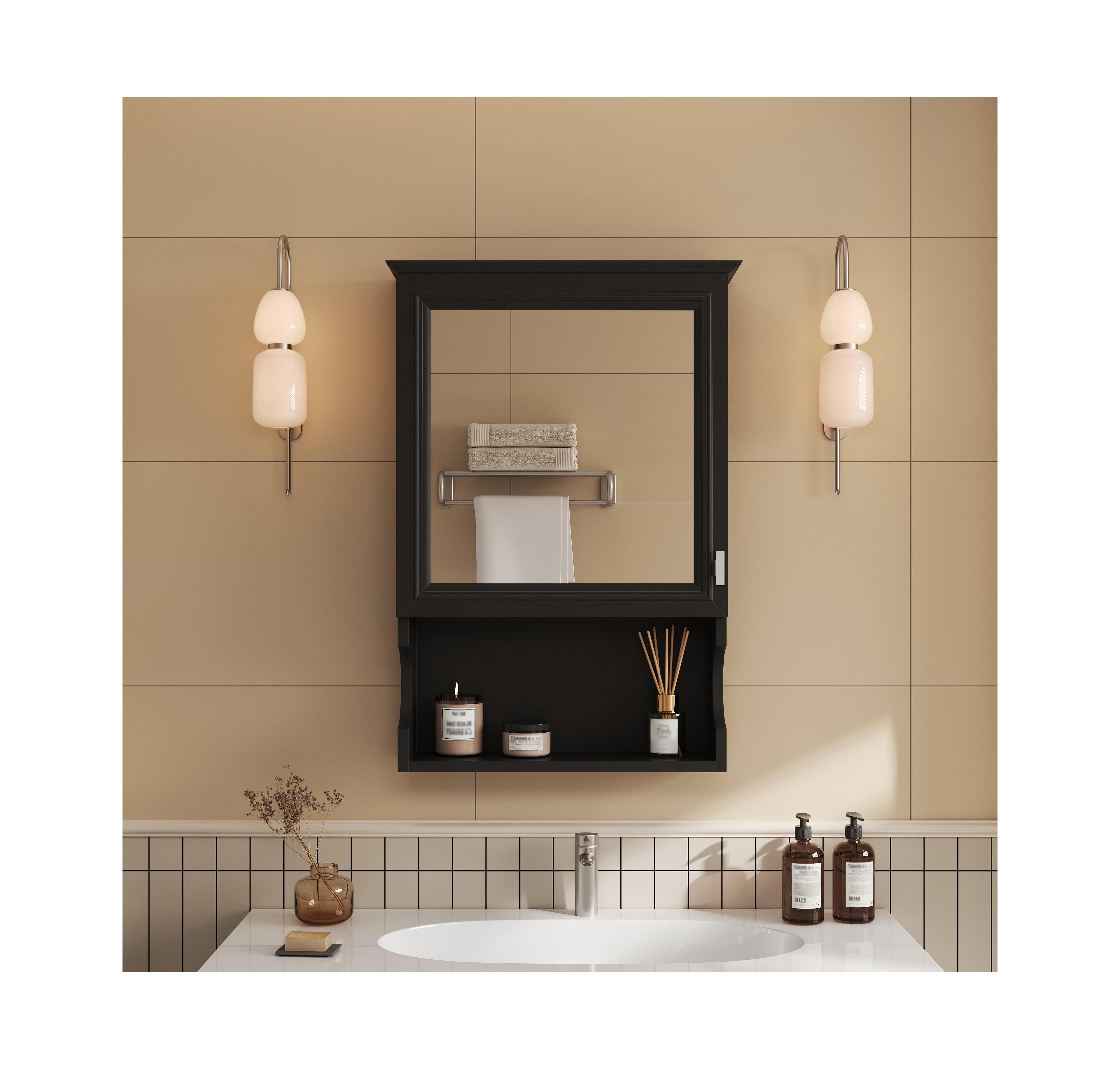 Casainc 20'' Wall Mounted Bathroom Cabinet with Mirror & Storage Door