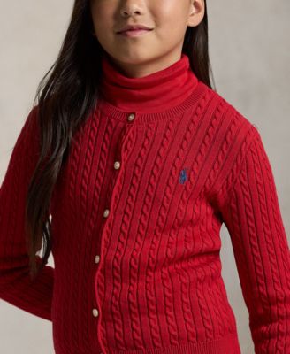 Girls 7-16 Mini-Cable Cotton Cardigan