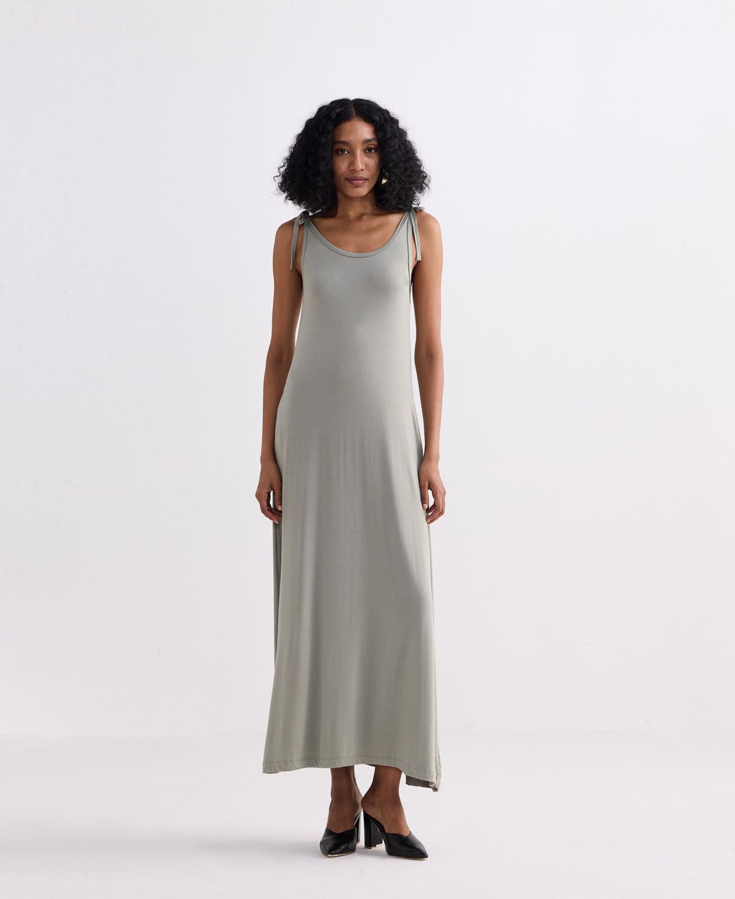 Women's Maxi Dress with Shoulder Tie-Details