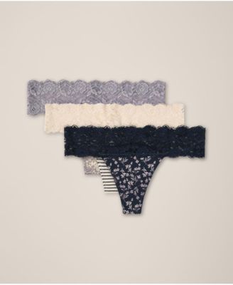 Women's Lace Waist Thong 3-Pack