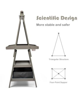 3 in 1 Double-Sided Wooden Kid's Art Easel Whiteboard