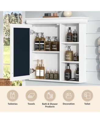 30'' x 28'' Wall Mounted Medicine Cabinet with Mirror & Storage Organizer