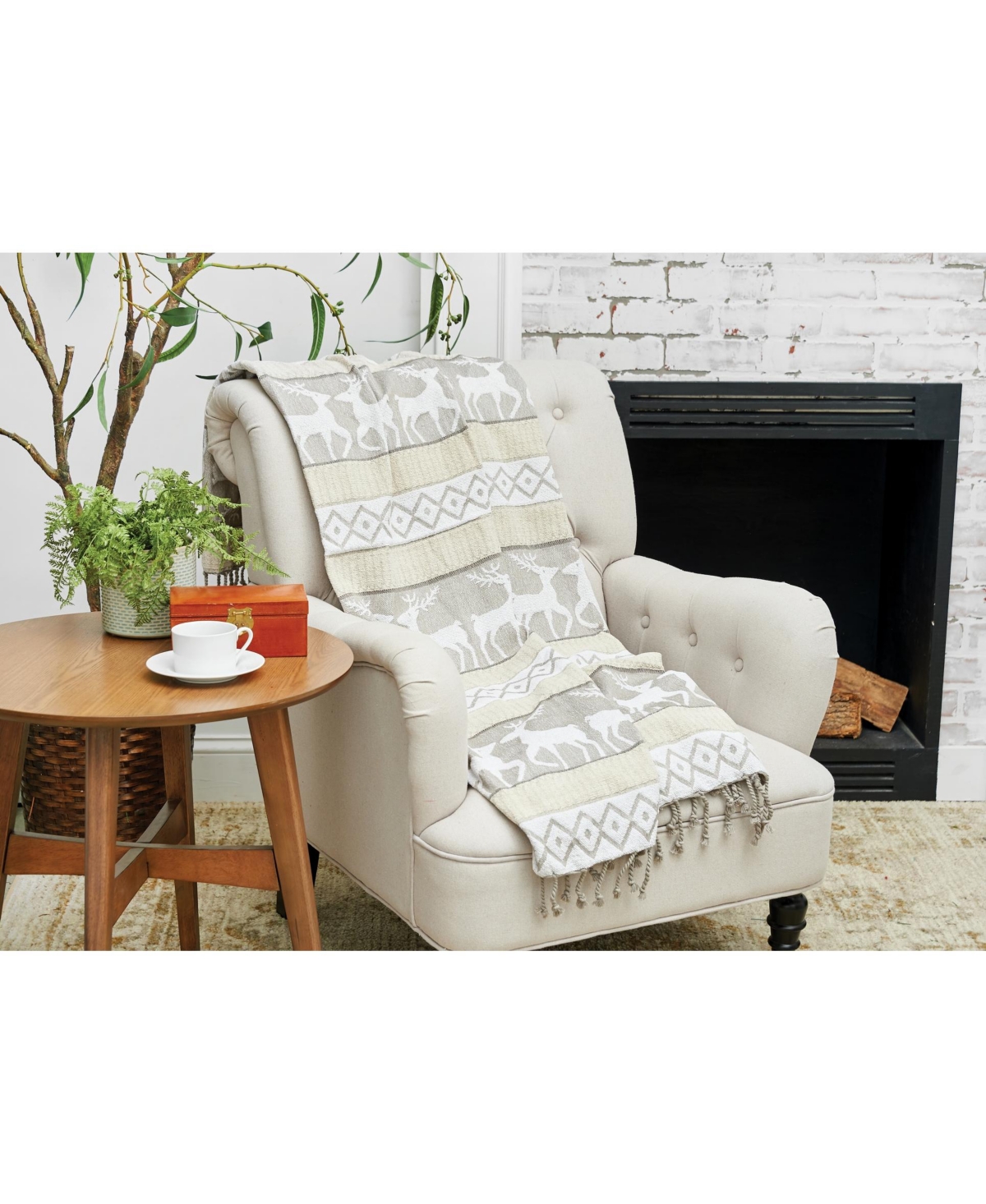 C&F Home Reindeer 100% Cotton Christmas Winter Throw, 50" x 60"