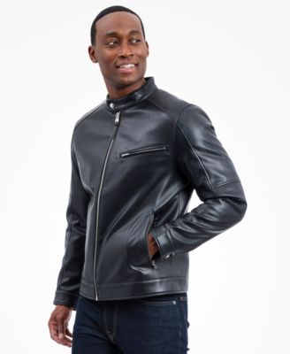 Men's Faux Leather Moto Jacket