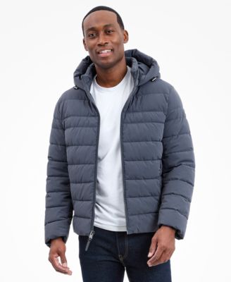 Men's Dressy Hooded Stretch Packable Jacket