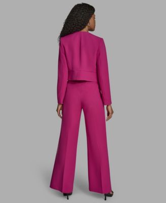 Women's Ruffle Collar Long Sleeve Cropped Jacket