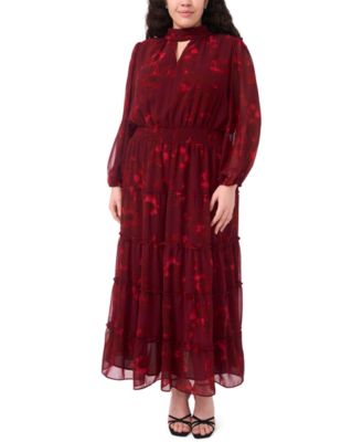 MSK - Plus Size Printed Maxi Dress