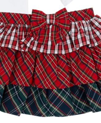 Baby Girls' Mixed Plaid Skirt and Bodysuit, 2-Piece Set