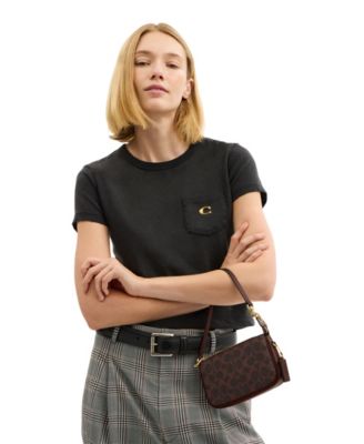 Plaza Mini Signature Canvas Shoulder Bag