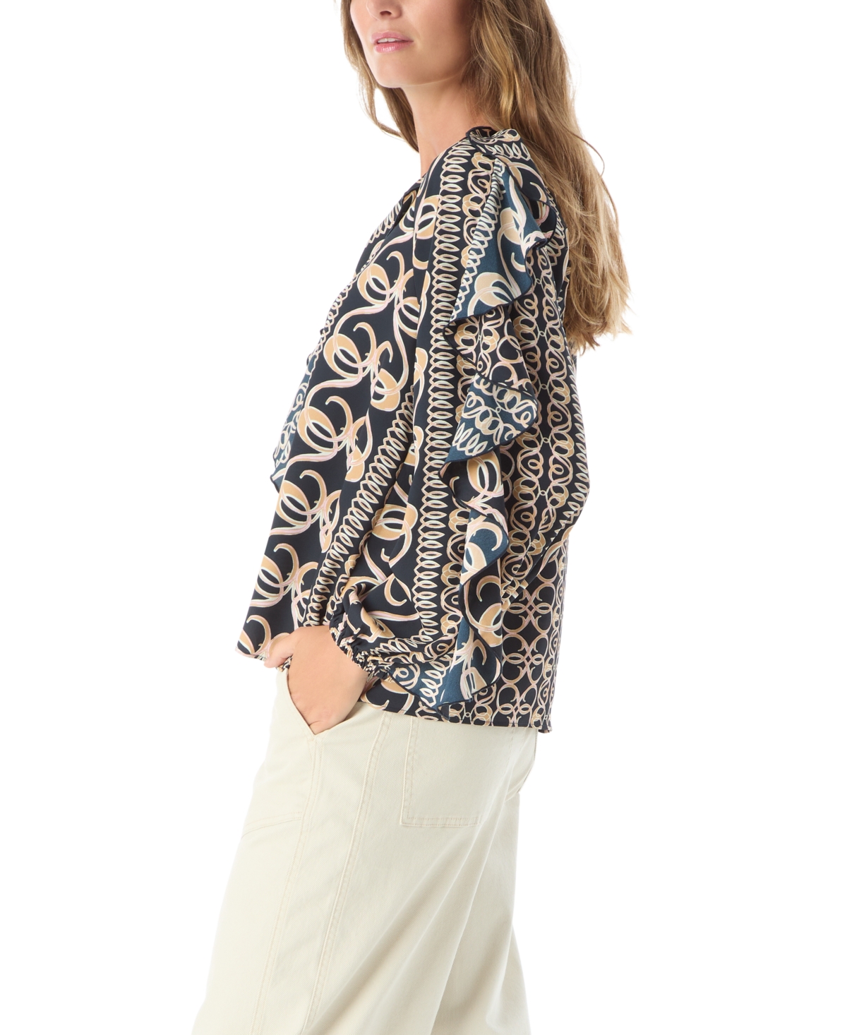 Dee Ocleppo Women's Elysia Ruffled V-Neck Top