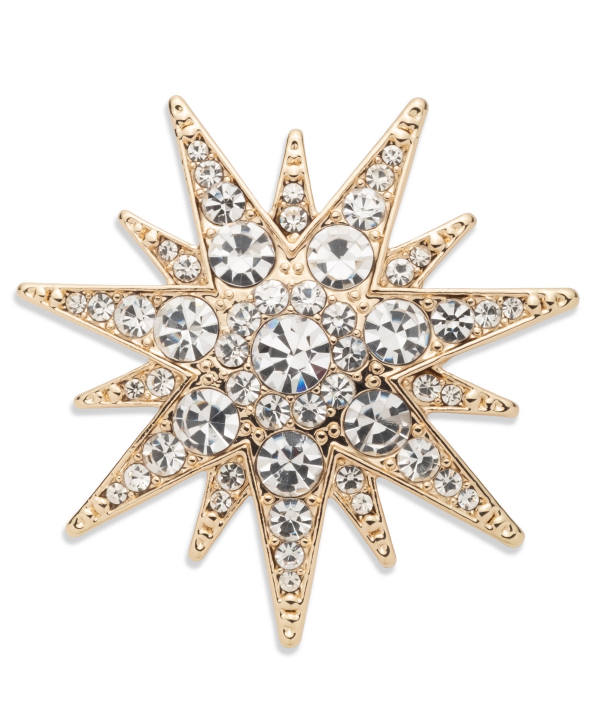 Ralph Lauren Gold-tone Crystal Starburst Pin In Gold