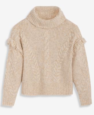 Women's Turtleneck Fringe Trim Sweater, Macy's Exclusive 