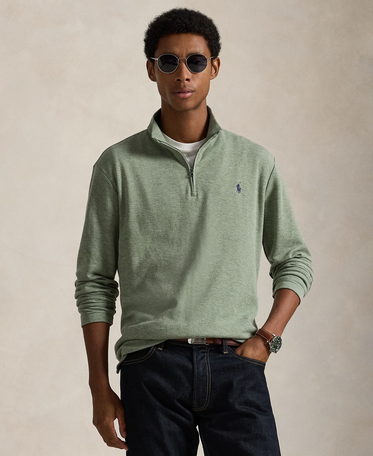 Мужские Polo Ralph Lauren Men's Cotton-Blend Jacquard Pullover Sweatshirt — фото 1