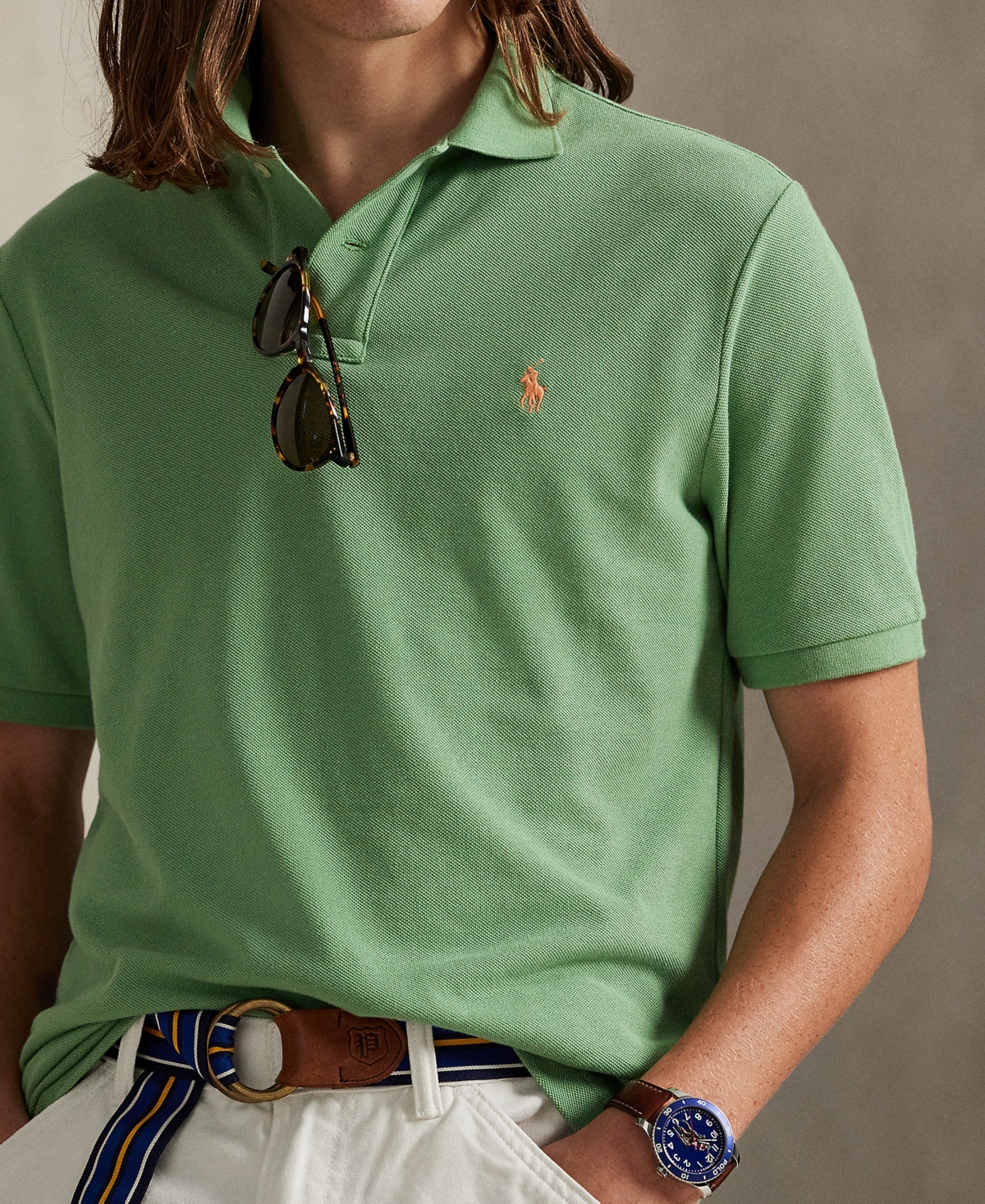 Polo Ralph Lauren Men's Custom Slim Fit Mesh Polo In Green