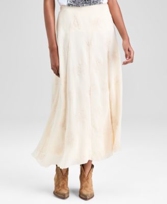 Women's Embroidered Paneled Maxi Skirt, Macy's Exclusive