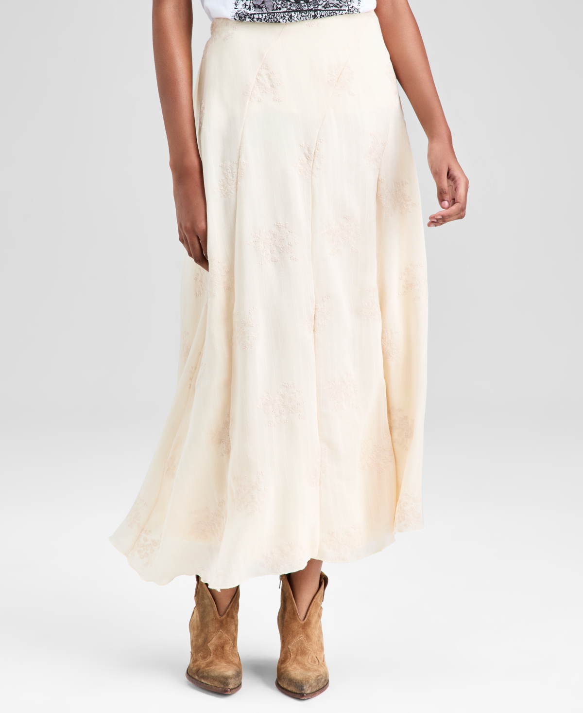 And Now This Women's Embroidered Paneled Maxi Skirt, Macy's Exclusive