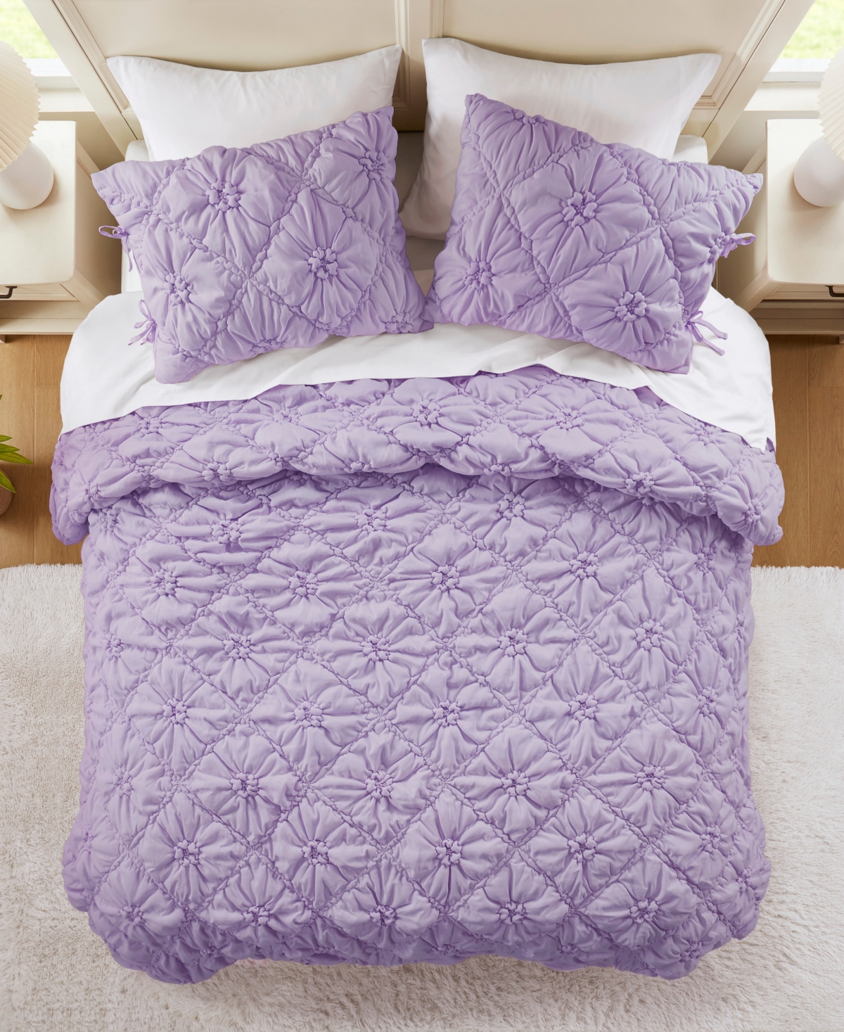Intelligent Design Lily Floral 3-pc. Comforter Set, King In Purple