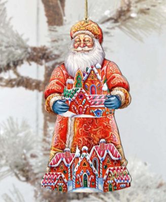 Santa's Gingerbread House Wooden Ornament