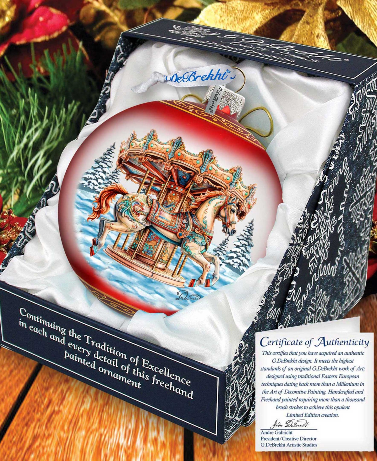 G.debrekht G. Debrekht Winter Wonderland Carousel Christmas Glass In Multi