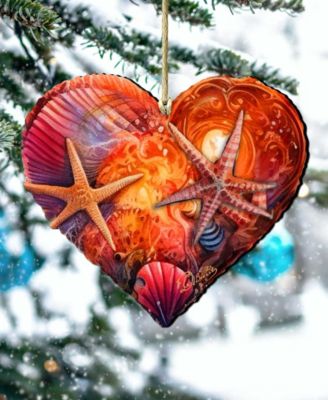 Heart Christmas Wooden Ornament