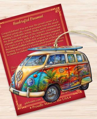 Hippie Van Christmas Wooden Ornament