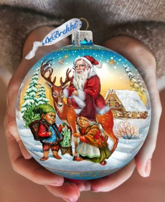 Vintage Sleigh Ride Glass Holiday Ornament