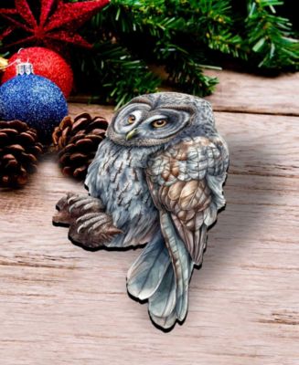 Night Owls Wooden Clip-on Ornaments, Set of 3