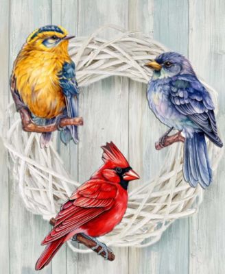 Winter Birds Wooden Clip-on Ornaments, Set 3